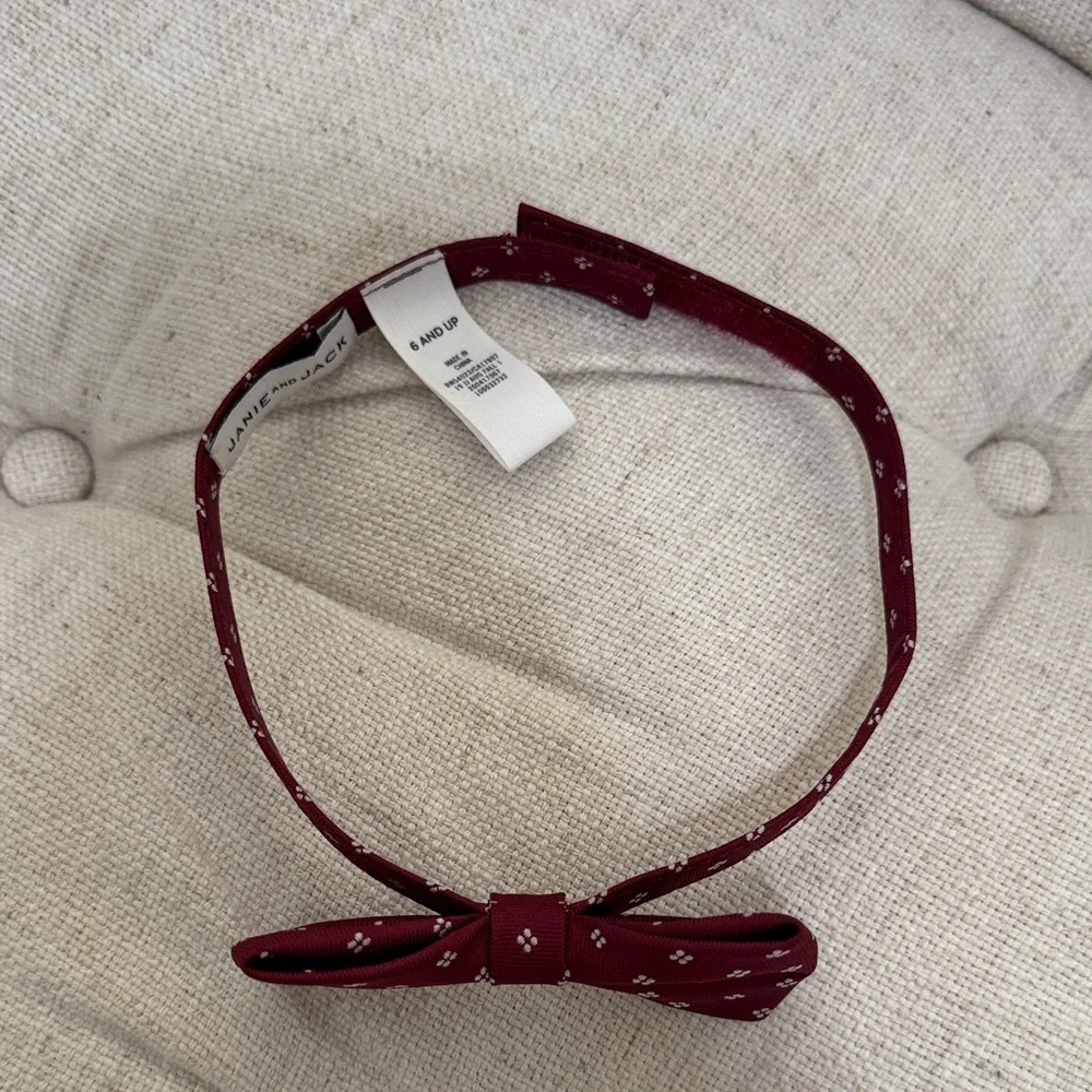 Janie and Jack Burgundy Patterned Bow Tie